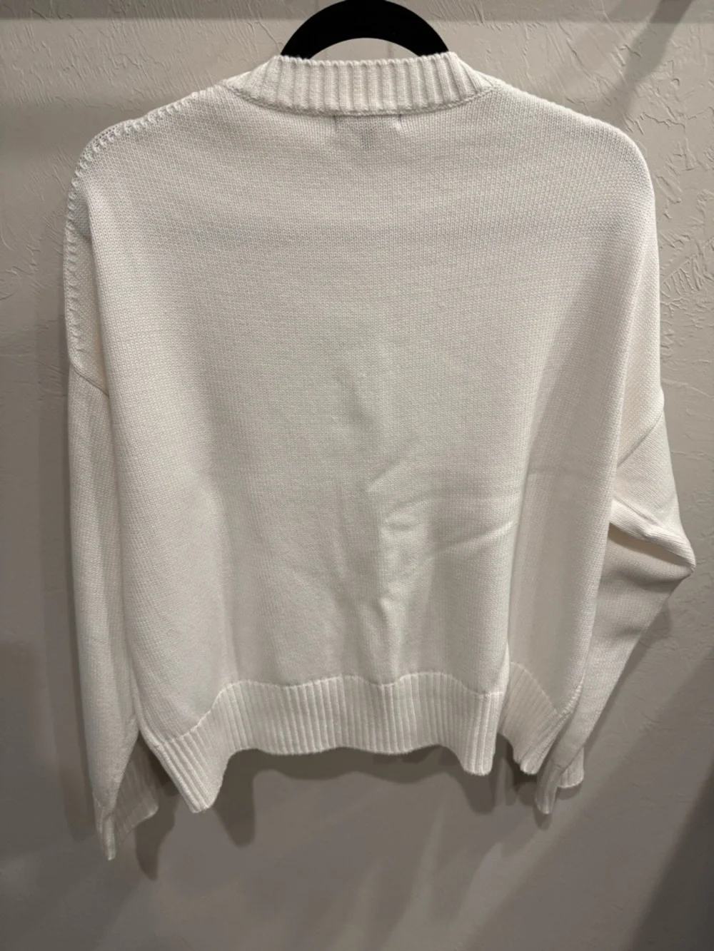 Quince Cotton Boyfriend Crew Sweater in Ivory - Picture 2 of 3